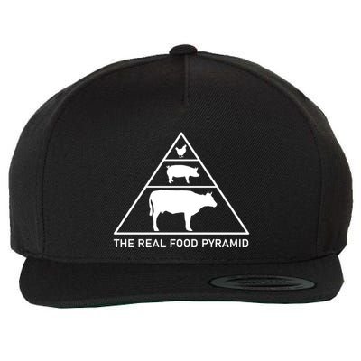 The Real Food Pyramid Beef Pork Chicken Wool Snapback Cap