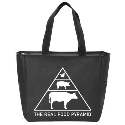 The Real Food Pyramid Beef Pork Chicken Zip Tote Bag