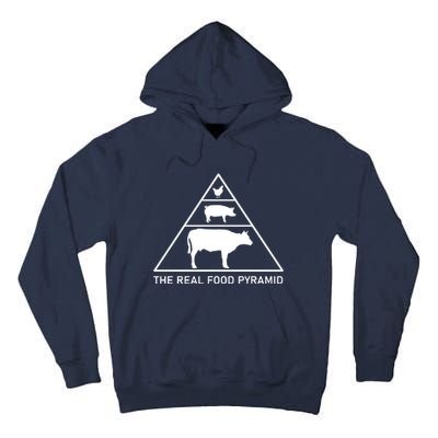 The Real Food Pyramid Beef Pork Chicken Tall Hoodie