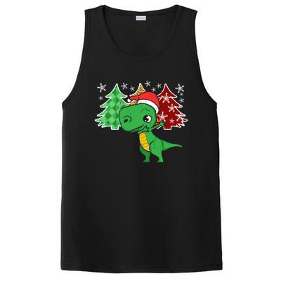 Tree Rex Funny Dinosaur Christmas Santa Hat Xmas Tree Gift PosiCharge Competitor Tank