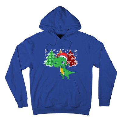 Tree Rex Funny Dinosaur Christmas Santa Hat Xmas Tree Gift Hoodie