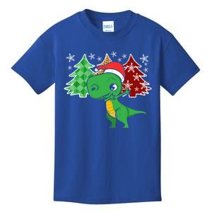 Tree Rex Funny Dinosaur Christmas Santa Hat Xmas Tree Gift Kids T-Shirt