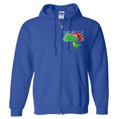 Tree Rex Funny Dinosaur Christmas Santa Hat Xmas Tree Gift Full Zip Hoodie