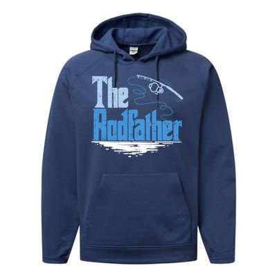 The Rodfather Funny Fishing Parody Gift Meaningful Gift Performance Fleece Hoodie