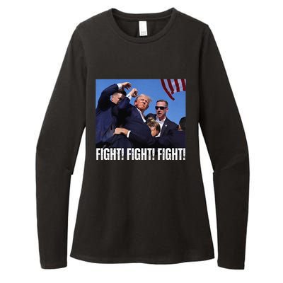 Trump Rally Fight Trump Rally Fight! Fight! Fight! Womens CVC Long Sleeve Shirt