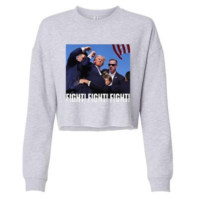 Trump Rally Fight Trump Rally Fight! Fight! Fight! Cropped Pullover Crew