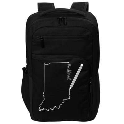 Teacher Red For Ed RedForEd Indiana Pencil Drawing Gift Impact Tech Backpack