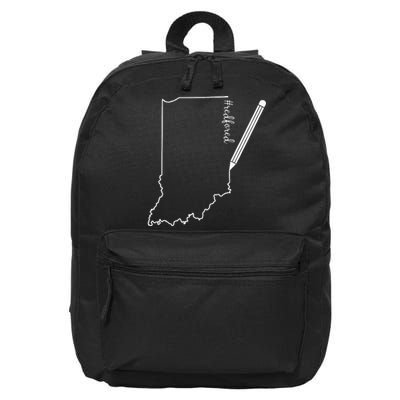 Teacher Red For Ed RedForEd Indiana Pencil Drawing Gift 16 in Basic Backpack