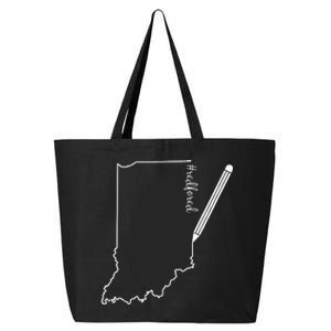 Teacher Red For Ed RedForEd Indiana Pencil Drawing Gift 25L Jumbo Tote