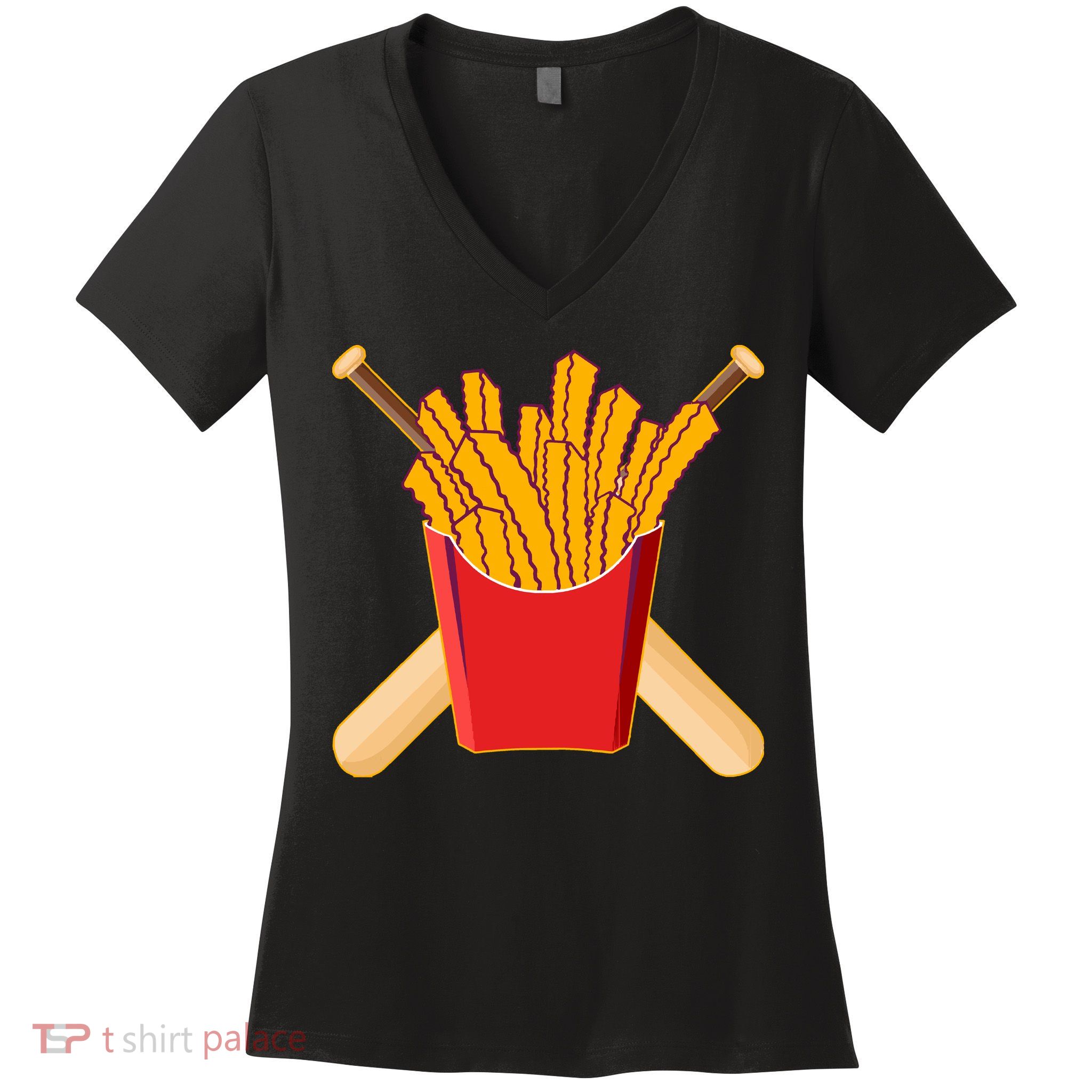 Team Rally Fries Women's V-Neck T-Shirt