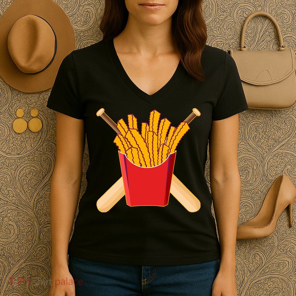 Team Rally Fries Women's V-Neck T-Shirt