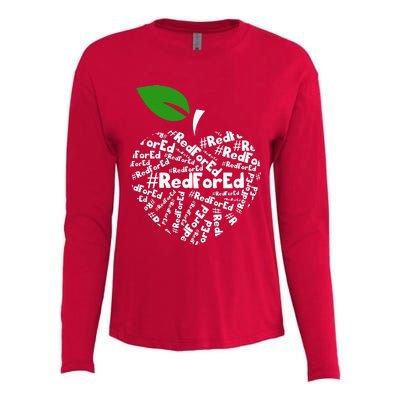 Teacher Red for Ed Teacher Protest Womens Cotton Relaxed Long Sleeve T-Shirt