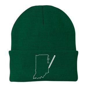 Teacher Red For Ed RedForEd Indiana Pencil Drawing Gift Knit Cap Winter Beanie