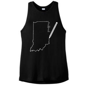 Teacher Red For Ed RedForEd Indiana Pencil Drawing Gift Ladies PosiCharge Tri-Blend Wicking Tank