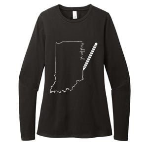 Teacher Red For Ed RedForEd Indiana Pencil Drawing Gift Womens CVC Long Sleeve Shirt