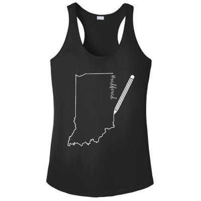 Teacher Red For Ed RedForEd Indiana Pencil Drawing Gift Ladies PosiCharge Competitor Racerback Tank