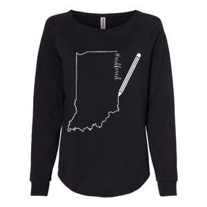 Teacher Red For Ed RedForEd Indiana Pencil Drawing Gift Womens California Wash Sweatshirt