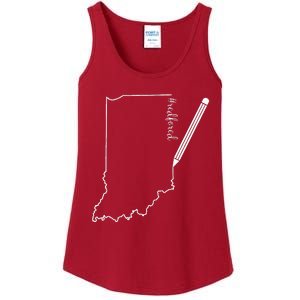 Teacher Red For Ed RedForEd Indiana Pencil Drawing Gift Ladies Essential Tank