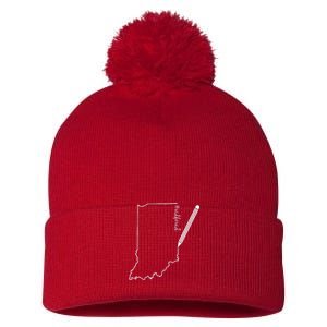 Teacher Red For Ed RedForEd Indiana Pencil Drawing Gift Pom Pom 12in Knit Beanie