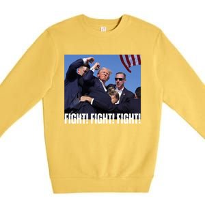 Trump Rally Fight Trump Rally Fight! Fight! Fight! Gift Premium Crewneck Sweatshirt