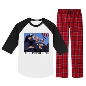 Trump Rally Fight Trump Rally Fight! Fight! Fight! Gift Raglan Sleeve Pajama Set