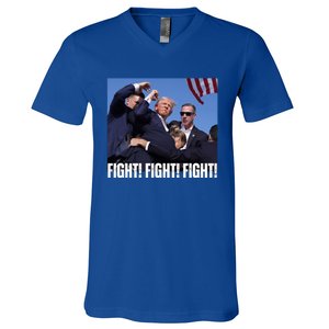 Trump Rally Fight Trump Rally Fight! Fight! Fight! Gift V-Neck T-Shirt