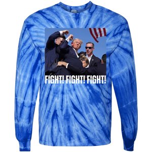 Trump Rally Fight Trump Rally Fight! Fight! Fight! Gift Tie-Dye Long Sleeve Shirt