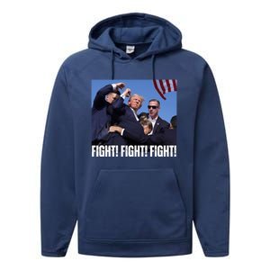 Trump Rally Fight Trump Rally Fight! Fight! Fight! Gift Performance Fleece Hoodie