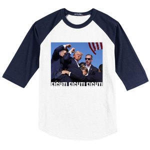 Trump Rally Fight Trump Rally Fight! Fight! Fight! Gift Baseball Sleeve Shirt