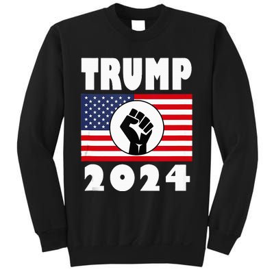 Trump Raised Fist Trump 2024 American Flag Patriot Sweatshirt