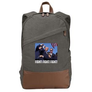 Trump Rally Fight Trump Rally Fight! Fight! Fight! Gift Cotton Canvas Backpack