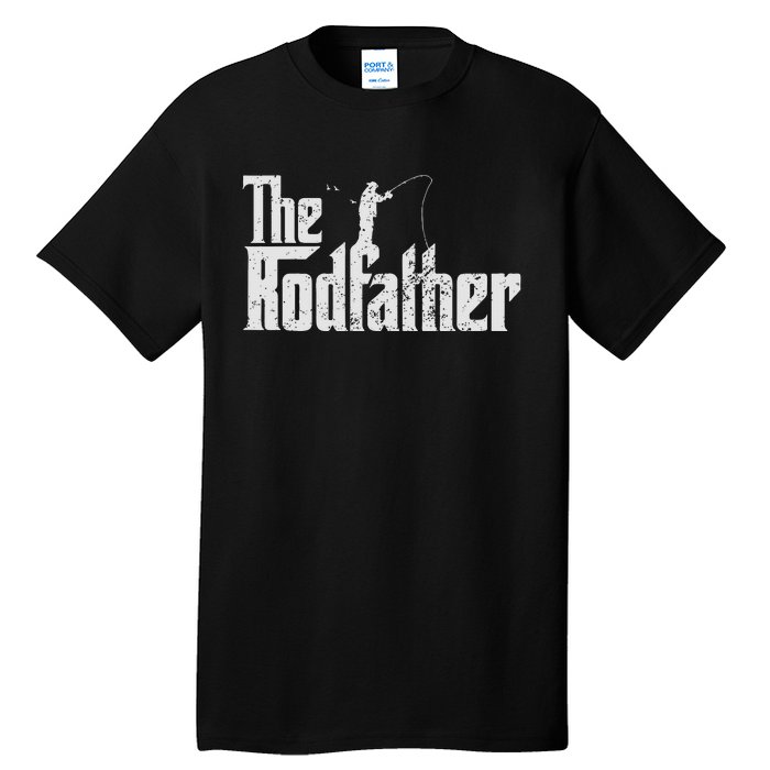 The Rodfather Funny Fishing Lover Rod Fish Dad Fisherman Tall T-Shirt