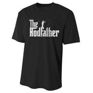 The Rodfather Funny Fishing Lover Rod Fish Dad Fisherman Performance Sprint T-Shirt