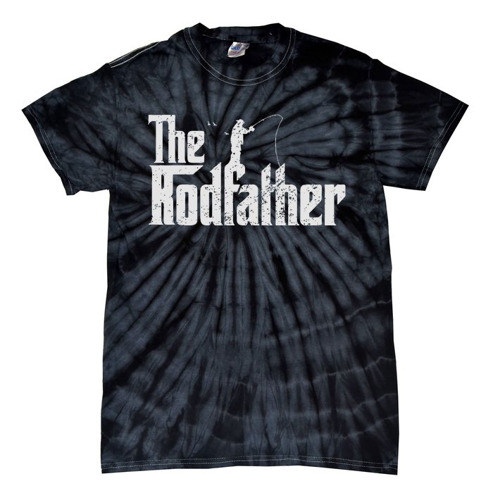 The Rodfather Funny Fishing Lover Rod Fish Dad Fisherman Tie-Dye T-Shirt