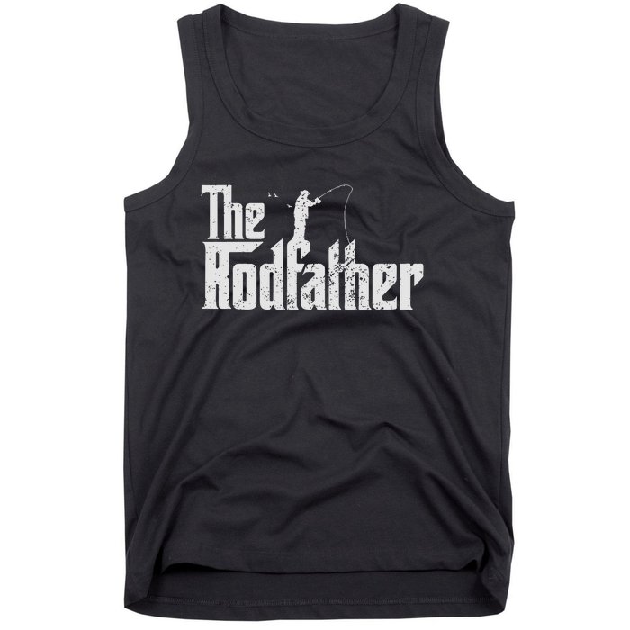 The Rodfather Funny Fishing Lover Rod Fish Dad Fisherman Tank Top