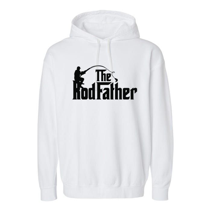 The Rodfather Funny Father’S Day Fisherman Dad Garment-Dyed Fleece Hoodie