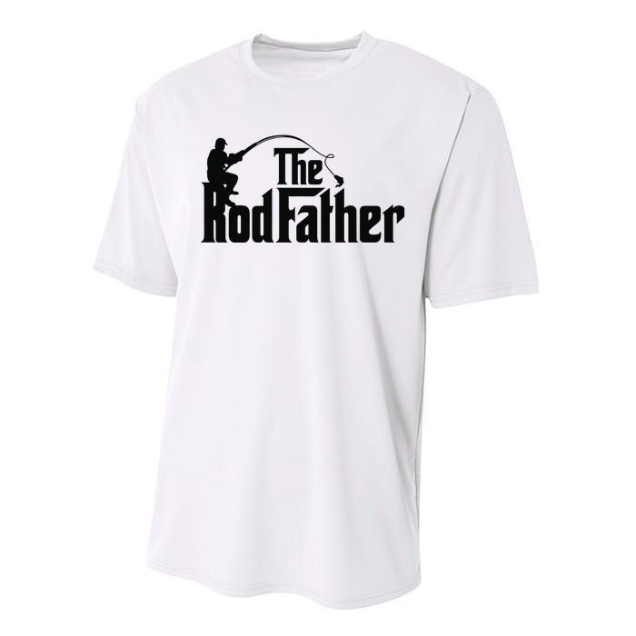 The Rodfather Funny Father’S Day Fisherman Dad Performance Sprint T-Shirt