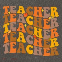 Teacher Retro Fall Cute Gift Cotton Canvas Backpack