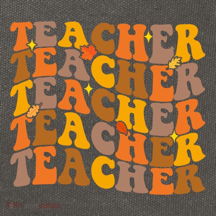 Teacher Retro Fall Cute Gift Cotton Canvas Backpack