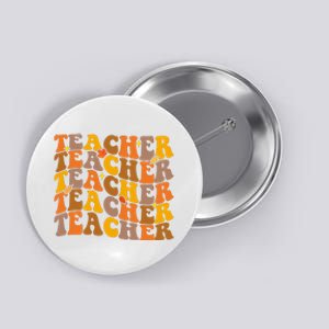 Teacher Retro Fall Cute Gift Button