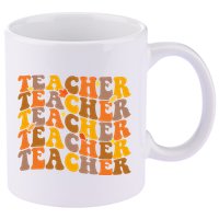 Teacher Retro Fall Cute Gift 11oz C Handle Ceramic Mug