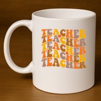 Teacher Retro Fall Cute Gift 11oz C Handle Ceramic Mug