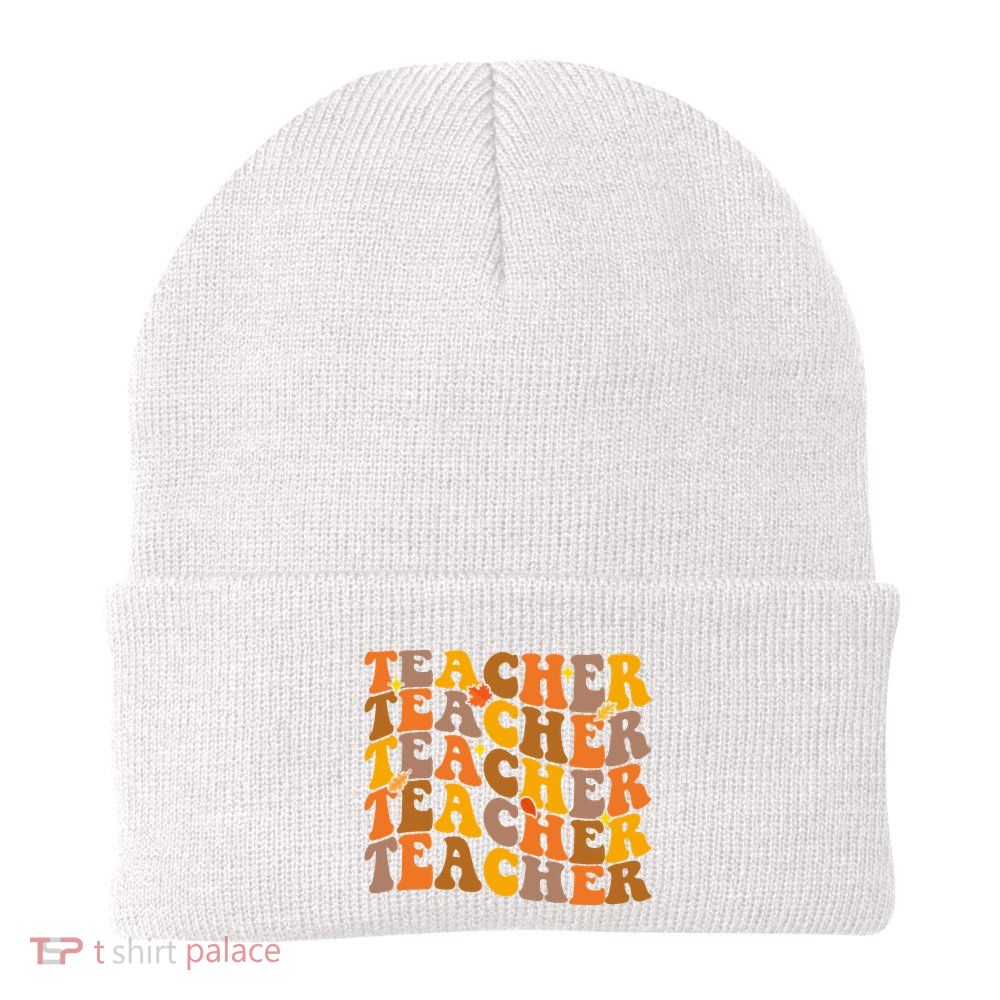 Teacher Retro Fall Cute Gift Knit Cap Winter Beanie