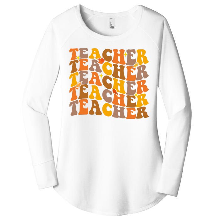 Teacher Retro Fall Cute Gift Women's Perfect Tri Tunic Long Sleeve Shirt