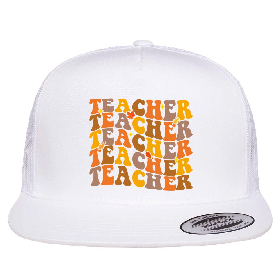 Teacher Retro Fall Cute Gift Flat Bill Trucker Hat