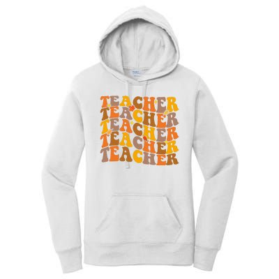 Teacher Retro Fall Cute Gift Women's Pullover Hoodie