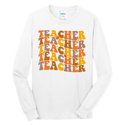 Teacher Retro Fall Cute Gift Tall Long Sleeve T-Shirt