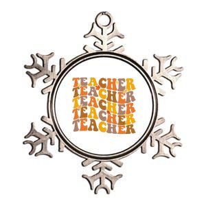 Teacher Retro Fall Cute Gift Metallic Star Ornament