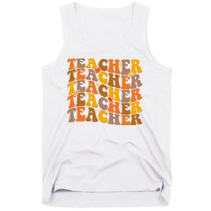 Teacher Retro Fall Cute Gift Tank Top