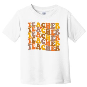 Teacher Retro Fall Cute Gift Toddler T-Shirt